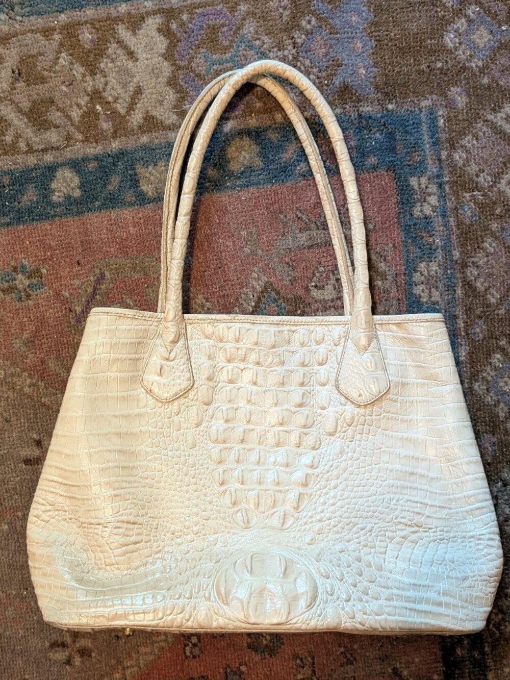 Brahmin White Tote Bag